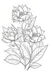Black Pencil Flower Drawing Paper