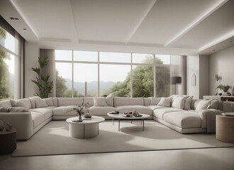 Living room , white tone 