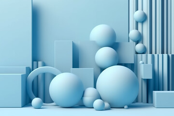 3d minimalistic abstract background consisting of 3d geometric shapes