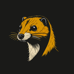 illustration of a weasel, vector