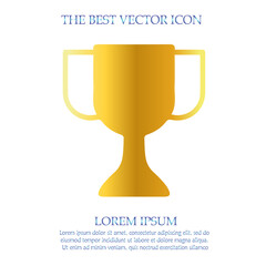 Trophy cup vector icon.