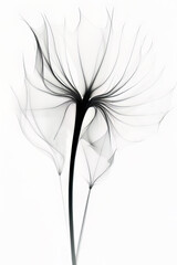 X ray Scandinavian Minimalist Flower  Design Art Print 