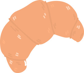 Cute croissant bread organic simple flat vector