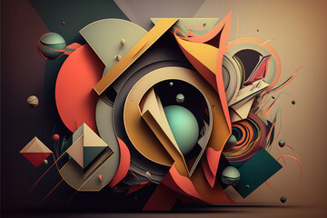 funky art in abstract geometric background