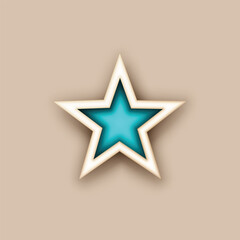 Colorful Cute Magical Star, Deco Element. Aesthetic Object. Trendy Kids Print. Futuristical Concept. Vector 3d Illustration