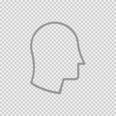 Head in profile vector icon eps 10. Simple isolated outline pictogram.