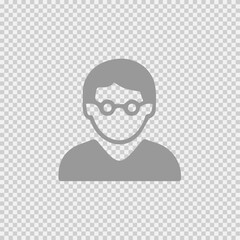 Man with glasses vector icon eps 10. Person simple isolated illustration.