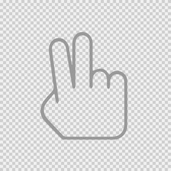 Obraz premium Victory sign vector icon eps 10. Peace symbol simple isolated pictogram. V gesture.