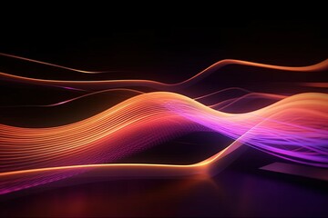 Fototapeta premium abstract futuristic background with pink blue green glowing neon moving high speed wave lines and bokeh lights. Data transfer concept Fantastic wallpaper, Ai Generative