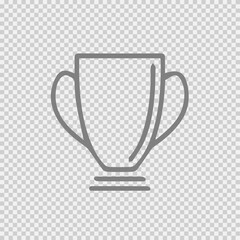 Trophy cup vector icon eps 10. Winner prize symbol. Simple isolated pictogram.