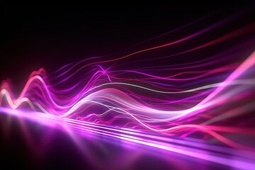 abstract futuristic background with pink purple glowing neon moving high speed wave lines and bokeh lights. Data transfer concept Fantastic wallpaper, Ai Generative