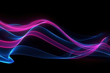 abstract futuristic background with pink blue glowing neon moving high speed wave lines and bokeh lights. Data transfer concept Fantastic wallpaper, Ai Generative