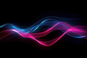 abstract futuristic background with pink blue glowing neon moving high speed wave lines and bokeh lights. Data transfer concept Fantastic wallpaper, Ai Generative