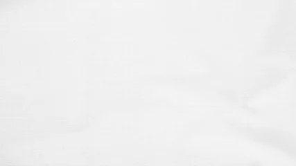 Fotobehang Organic Fabric cotton backdrop White linen canvas crumpled natural cotton fabric Natural handmade linen top view background  organic Eco textiles White Fabric linen texture © Charlie's