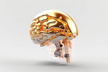 Obraz na płótnie Canvas Artificial Intelligence Brain, Smart Thinking, Futuristic AI Technology. Generative AI