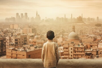 Person egyptian city. Generate AI