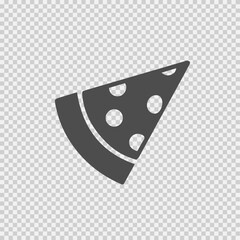Pizza slice vector icon eps 10. Simple isolated pictogram.
