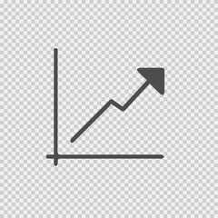 Graph going up vector icon eps 10. Chart increase pictogram.