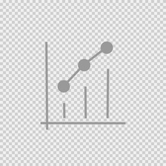 Graph vector icon eps 10. Simple isolated pictogram. Chart presentation.