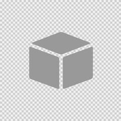 Cube vector icon eps 10. Simple isolated pictogram.
