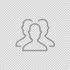 3 businessmen silhouette vector icon eps 10. Business man simple isolated pictogram.