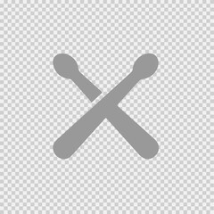 drumsticks vector icon eps 10. Simple isolated pictogram.