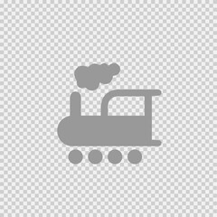 Train vector icon eps 10. Vintage old simple isolated pictogram.
