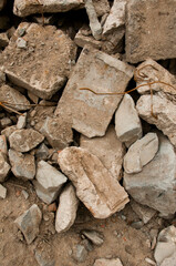 rubble after demolition of a building