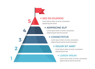 Five steps to success, infographic template, leadership or motivation concept