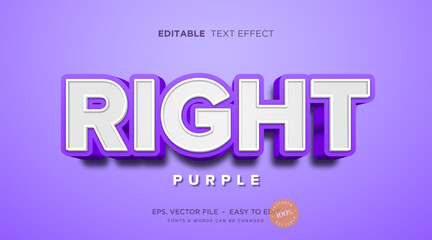 3D purple editable text effect