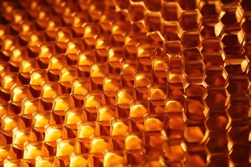 Obraz premium Golden honeycomb full of delicious honey, generative ai
