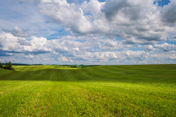 blue sky background with white striped clouds in heaven and infinity may use for sky replacement
