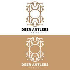 Deer Horn Logo, Animal Vector, Minimalist Simple Design, Illustration Symbol Icon