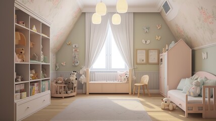 a children's room, which is every child's dream, beautiful colors, cozy room, cool design