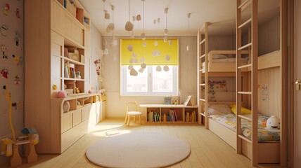 Fototapeta na wymiar a children's room, which is every child's dream, beautiful colors, cozy room, elegant design