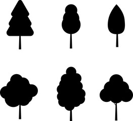 silhouette of a tree isolated. Isolated Dead tree on the white background. Dead tree silhouettes. 