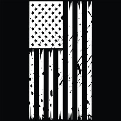 American Flag Torn Grunge Vintage Distressed eps Black eps Cricut USA Patriotic United States Transparent Graphics Clipart black and white