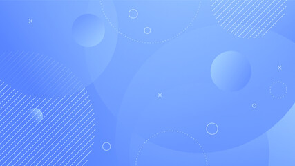 Modern Abstract Background with Motion Round Circle Retro Memphis and Blue Gradient Color