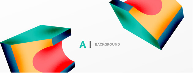 Abstract background - 3d abstract shape. Wallpaper for concept of AI technology, blockchain, communication, 5G, science, business