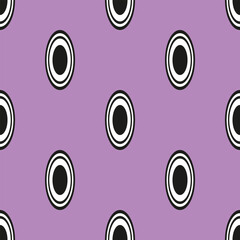 Seamless vector pattern with ovals. Ventage, retro style.