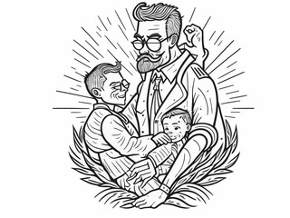 parent and child icon vector