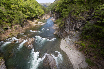 Ryuokyo, the ravine at the upper kinugawa river in Tochigi prefecture, japan