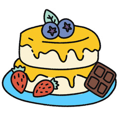 Cake bakery chocolate strawberry blueberry dessert