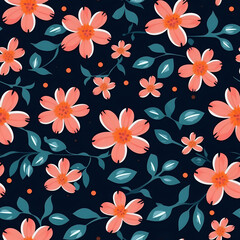 seamless pattern with flowers, texture, ai generated, generated ai 