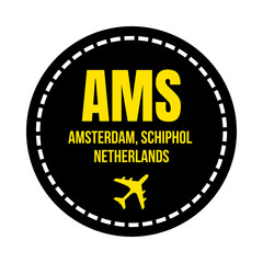 AMS Amsterdam airport symbol icon