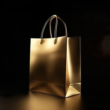 Golden Shopping Bag in super trouper light, inspiring