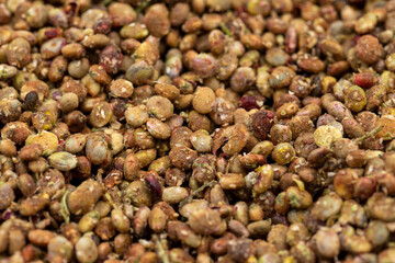 Sumac seeds. Dried sumac berries isolated on white background. Spices concept. food background. Close up