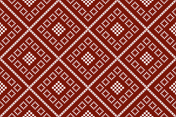 Red traditional ethnic pattern paisley flower Ikat background abstract Aztec African Indonesian Indian seamless pattern for fabric print cloth dress carpet curtains and sarong