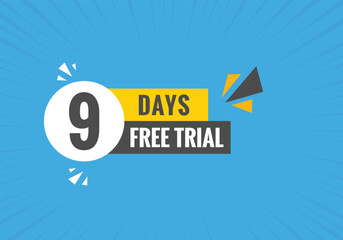 9 days Free trial Banner Design. 9 day free banner background