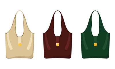 Woman's bag is large roomy. Set of different colors. 